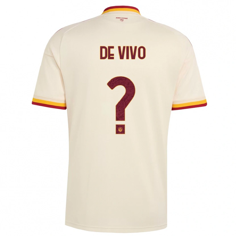 Danxen Kinderen Davide De Vivo #0 Champagne Rood Geel Uitshirt Uittenue 2026/27 T-Shirt