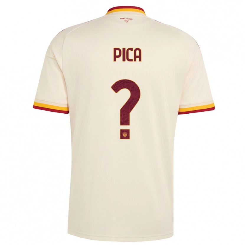 Danxen Kinderen Mattia Pica #0 Champagne Rood Geel Uitshirt Uittenue 2026/27 T-Shirt