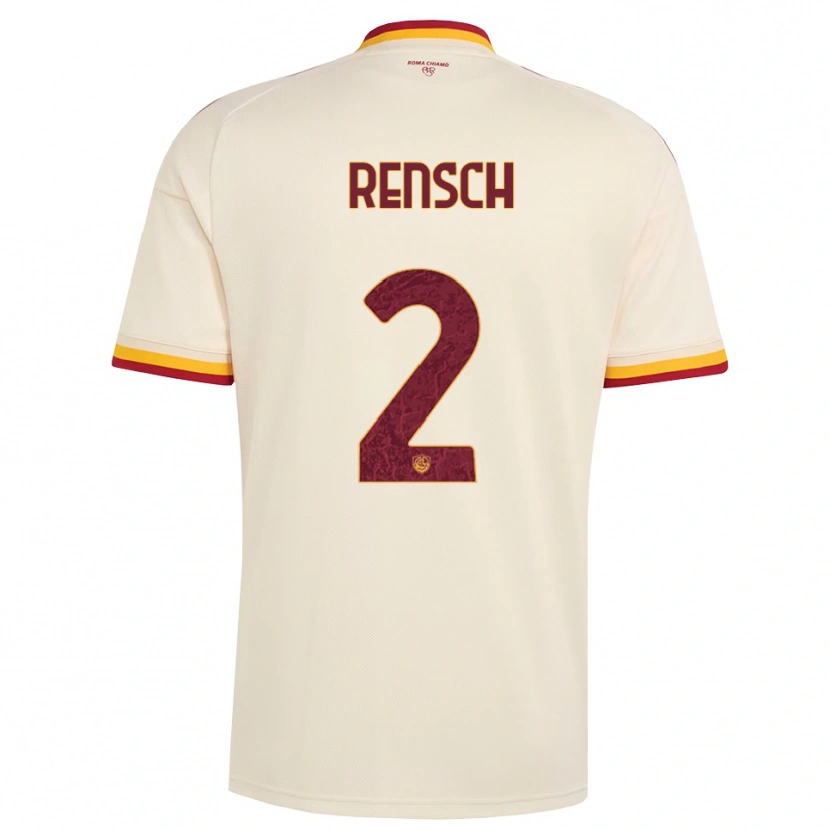 Danxen Kinderen Devyne Rensch #2 Champagne Rood Geel Uitshirt Uittenue 2026/27 T-Shirt
