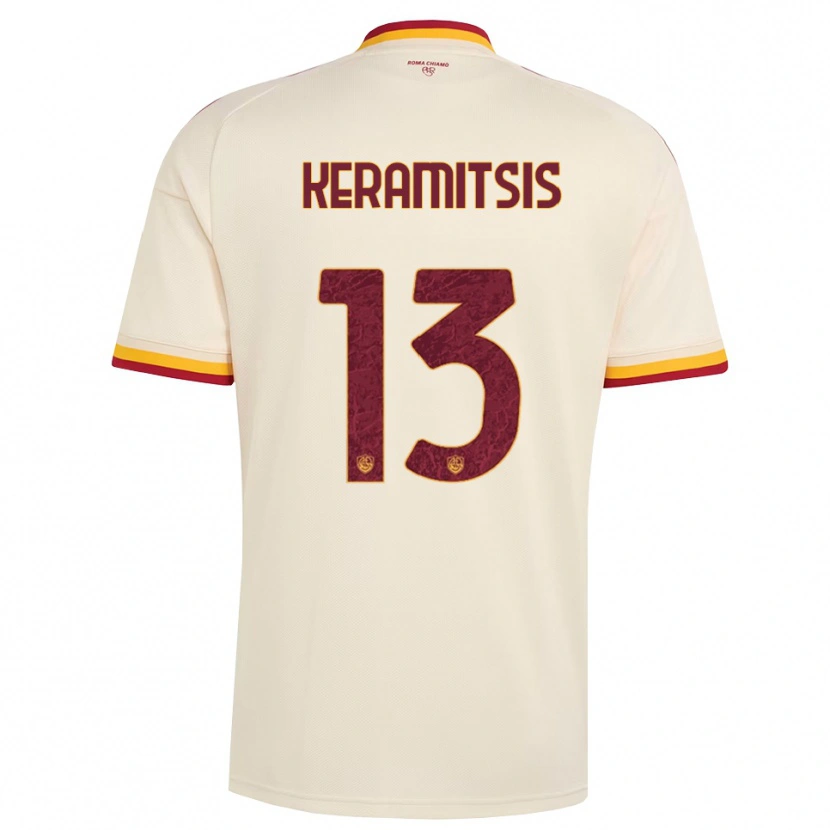 Danxen Kinderen Dimitrios Keramitsis #13 Champagne Rood Geel Uitshirt Uittenue 2026/27 T-Shirt