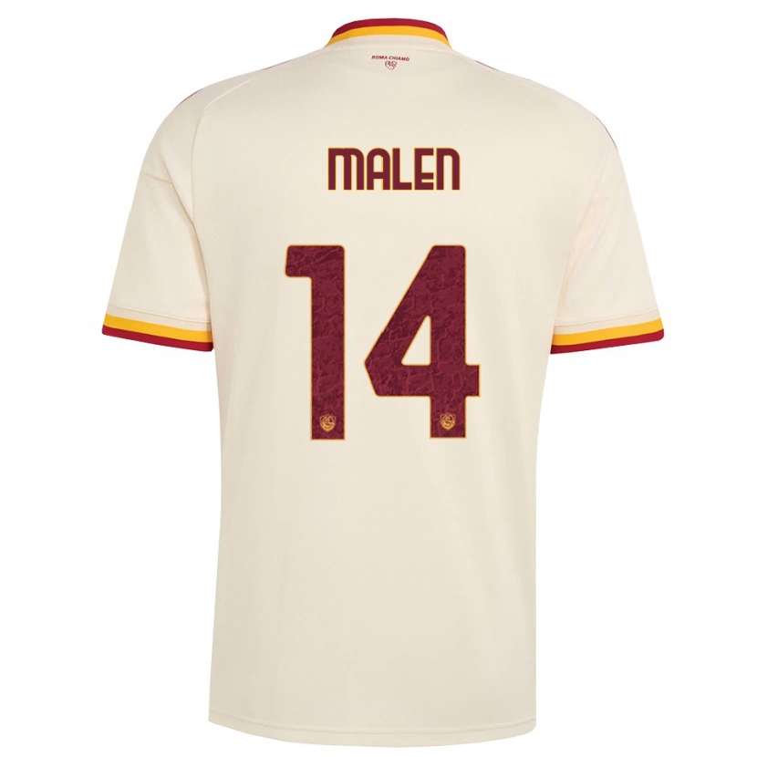 Danxen Kinderen Donyell Malen #14 Champagne Rood Geel Uitshirt Uittenue 2026/27 T-Shirt