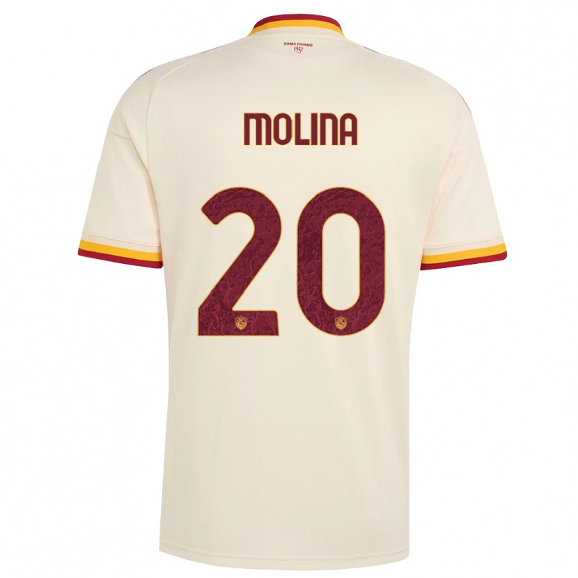 Danxen Kinderen Nahuel Molina #20 Champagne Rood Geel Uitshirt Uittenue 2026/27 T-Shirt
