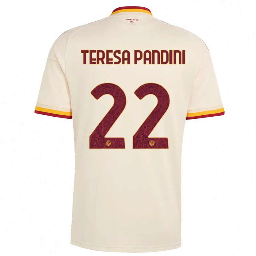 Danxen Kinderen Marta Teresa Pandini #22 Champagne Rood Geel Uitshirt Uittenue 2026/27 T-Shirt