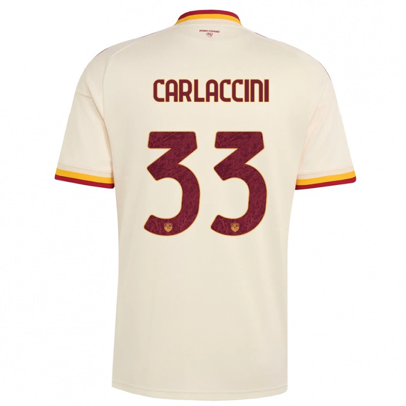 Danxen Kinderen Samuele Carlaccini #33 Champagne Rood Geel Uitshirt Uittenue 2026/27 T-Shirt