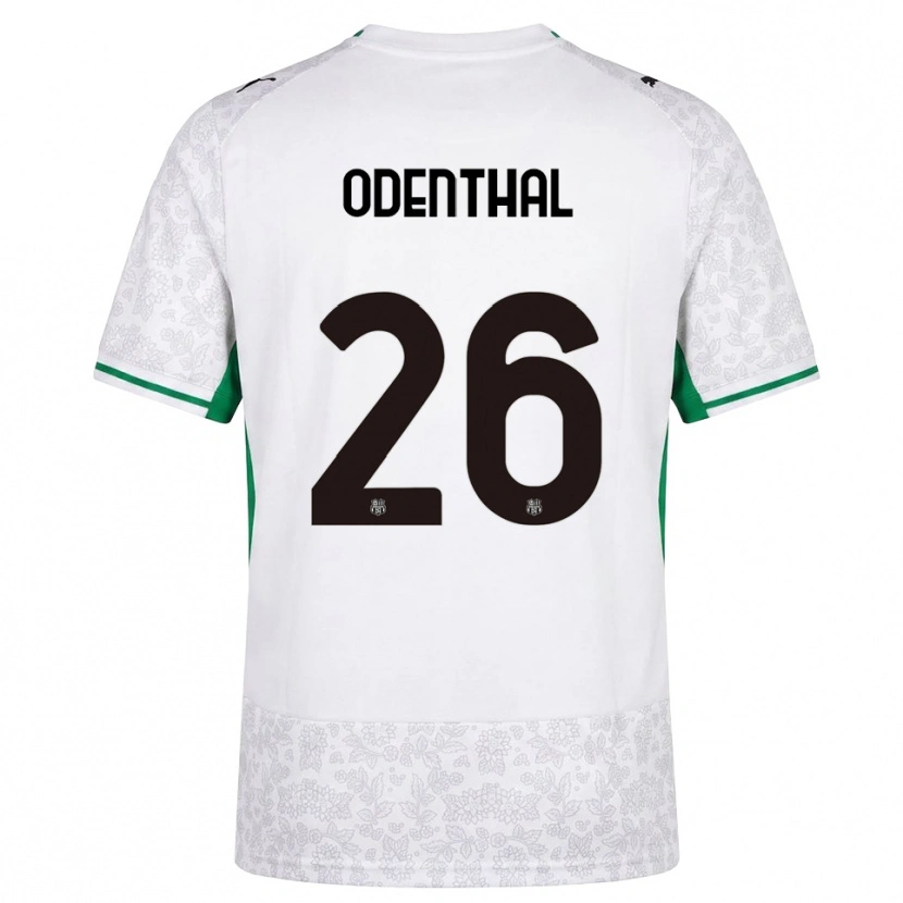 Danxen Kinderen Cas Odenthal #26 Wit Zwart Groen Uitshirt Uittenue 2026/27 T-Shirt