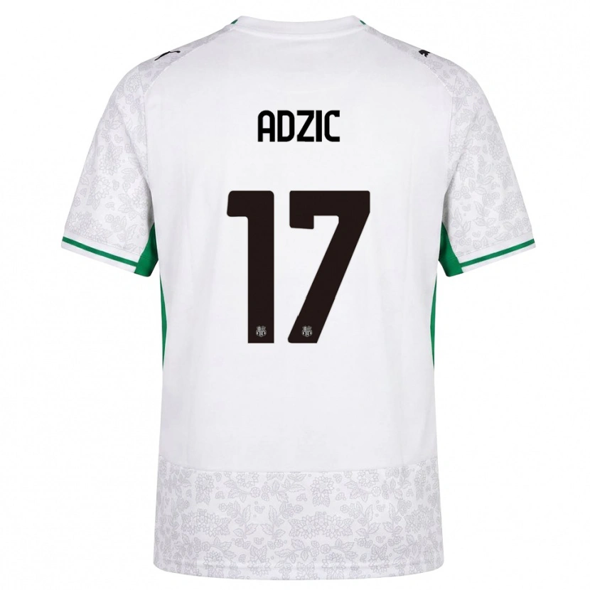 Danxen Kinderen Vasilije Adžić #17 Wit Zwart Groen Uitshirt Uittenue 2026/27 T-Shirt