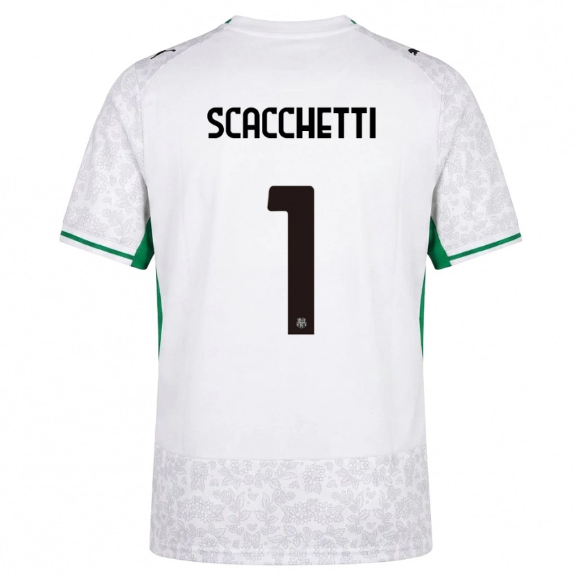 Danxen Kinderen Alessandro Scacchetti #1 Wit Zwart Groen Uitshirt Uittenue 2026/27 T-Shirt