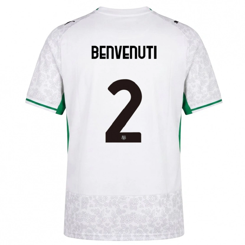 Danxen Kinderen Giacomo Benvenuti #2 Wit Zwart Groen Uitshirt Uittenue 2026/27 T-Shirt
