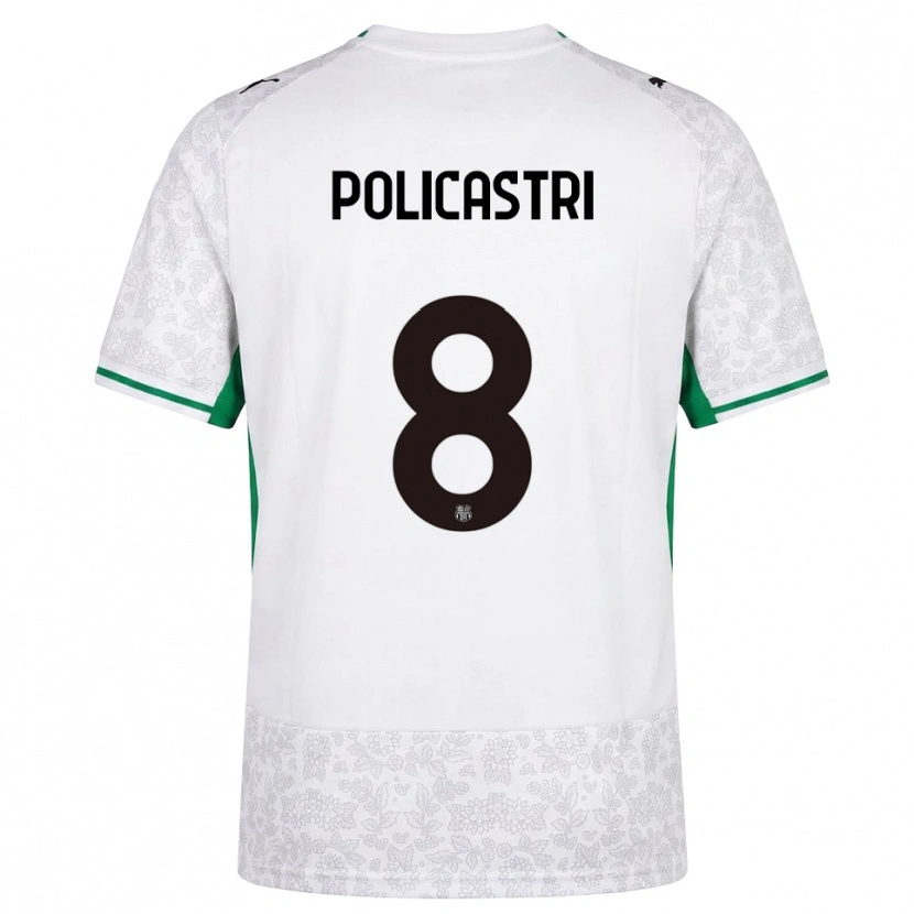 Danxen Kinderen Giuseppe Policastri #8 Wit Zwart Groen Uitshirt Uittenue 2026/27 T-Shirt