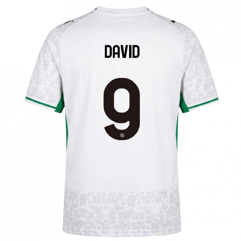 Danxen Kinderen Mario David #9 Wit Zwart Groen Uitshirt Uittenue 2026/27 T-Shirt