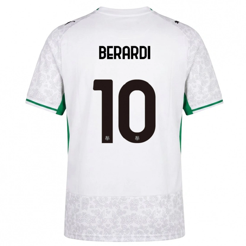 Danxen Kinderen Domenico Berardi #10 Wit Zwart Groen Uitshirt Uittenue 2026/27 T-Shirt