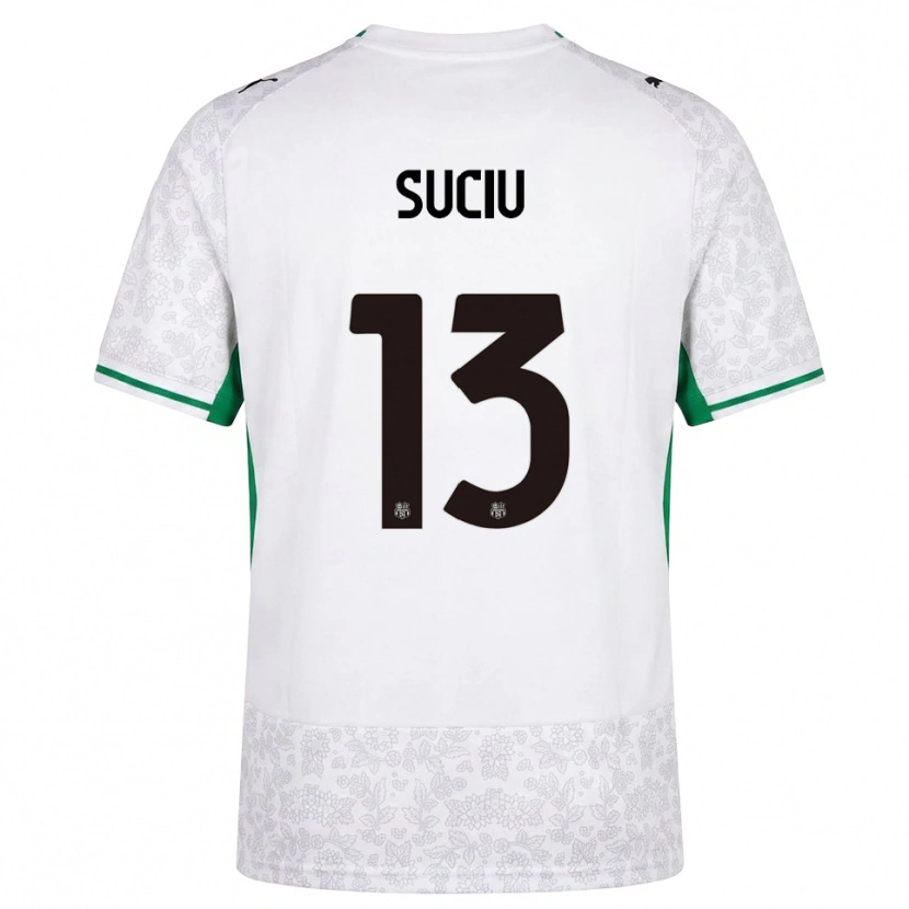 Danxen Kinderen Tudor Suciu #13 Wit Zwart Groen Uitshirt Uittenue 2026/27 T-Shirt
