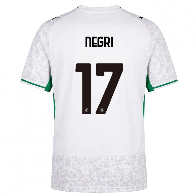 Danxen Kinderen Gabriele Negri #17 Wit Zwart Groen Uitshirt Uittenue 2026/27 T-Shirt