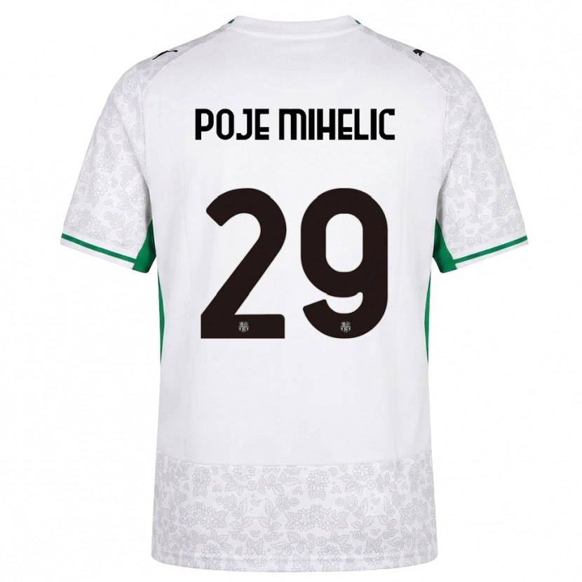 Danxen Kinderen Naja Poje Mihelič #29 Wit Zwart Groen Uitshirt Uittenue 2026/27 T-Shirt