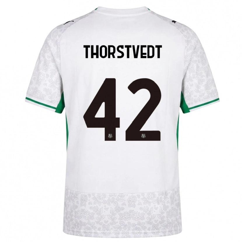 Danxen Kinderen Kristian Thorstvedt #42 Wit Zwart Groen Uitshirt Uittenue 2026/27 T-Shirt