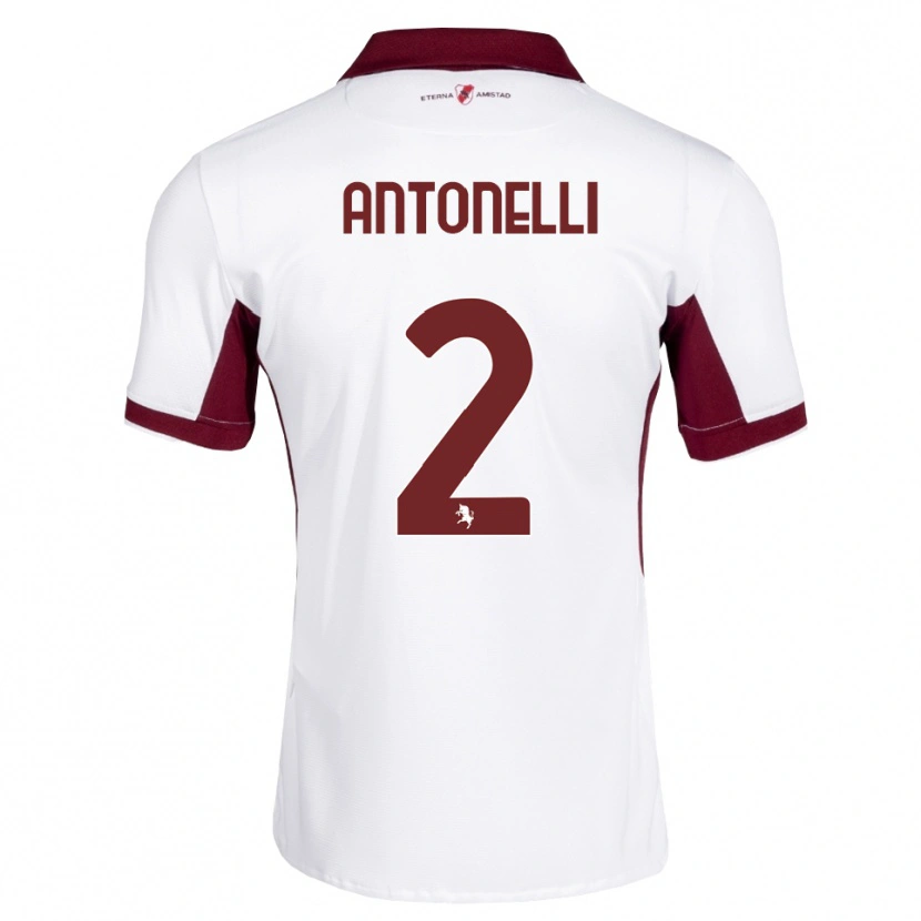 Danxen Kinderen Moise Antonelli #2 Bordeauxrood Wit Rood Uitshirt Uittenue 2026/27 T-Shirt