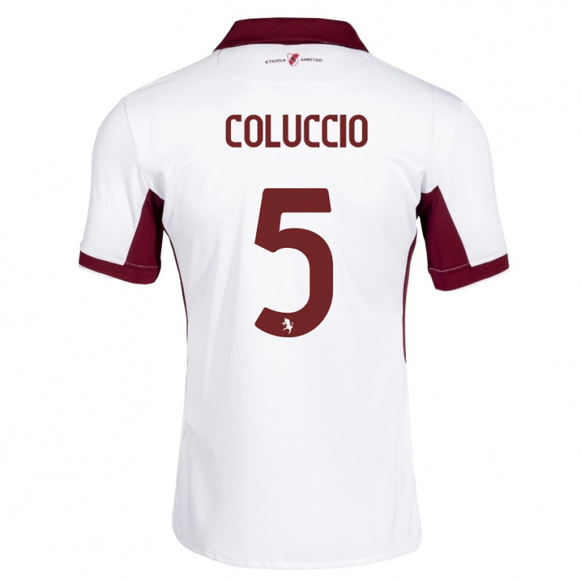 Danxen Kinderen Francesca Coluccio #5 Bordeauxrood Wit Rood Uitshirt Uittenue 2026/27 T-Shirt