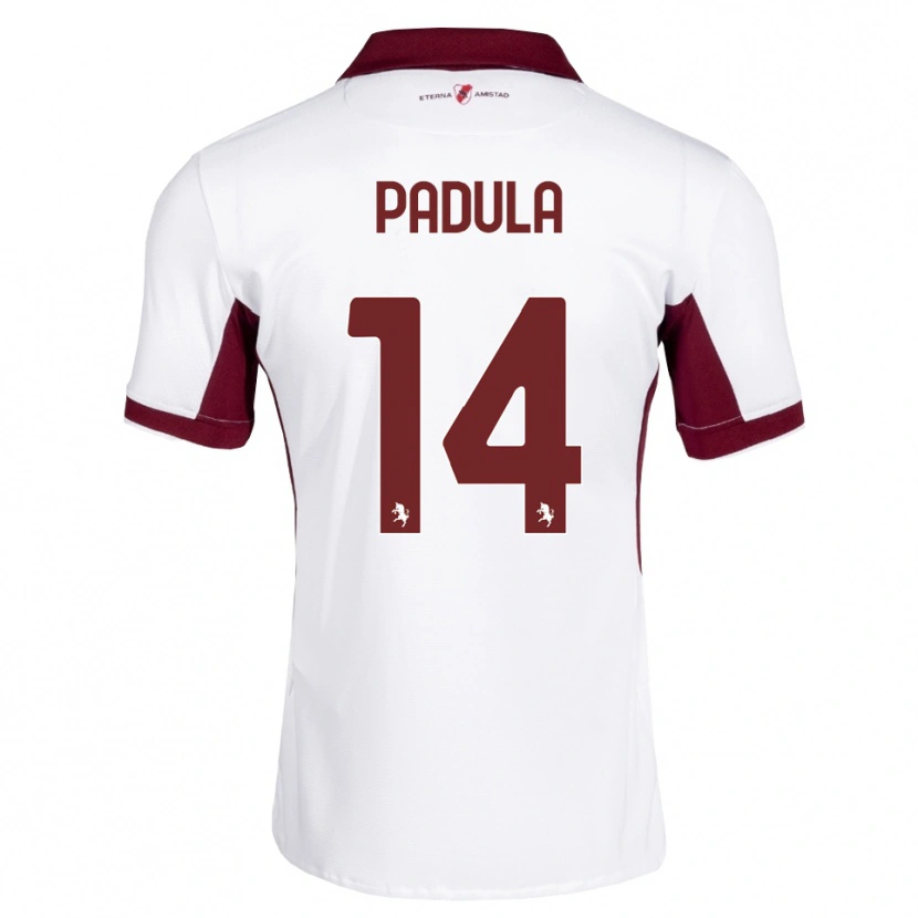 Danxen Kinderen Cristian Padula #14 Bordeauxrood Wit Rood Uitshirt Uittenue 2026/27 T-Shirt
