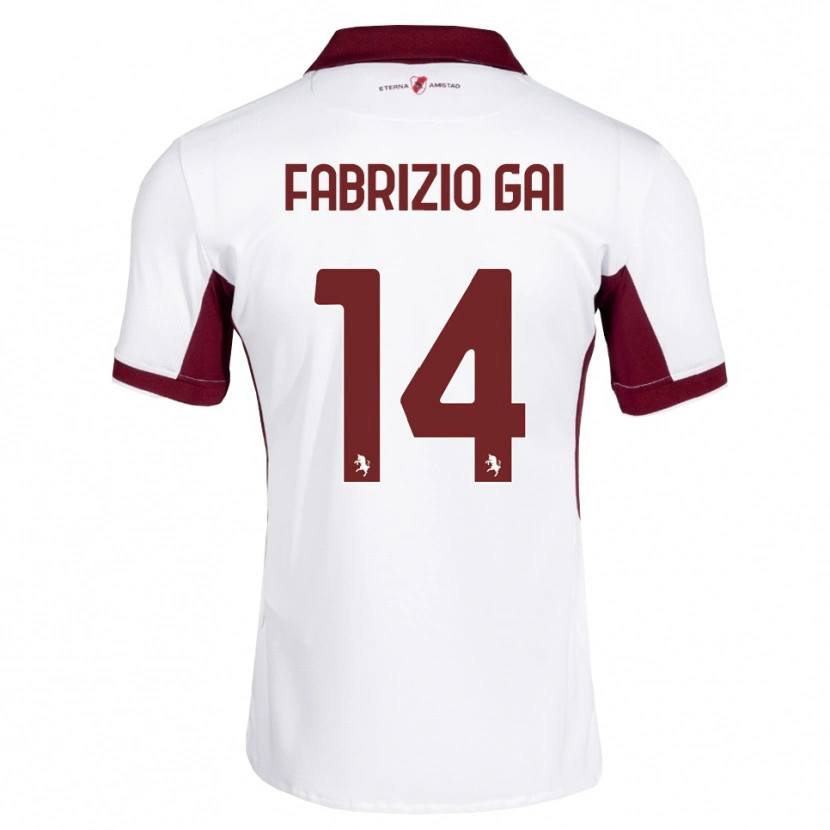 Danxen Kinderen Fabrizio Gai #14 Bordeauxrood Wit Rood Uitshirt Uittenue 2026/27 T-Shirt