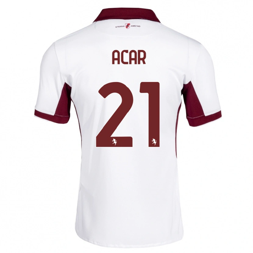 Danxen Kinderen Emirhan Acar #21 Bordeauxrood Wit Rood Uitshirt Uittenue 2026/27 T-Shirt