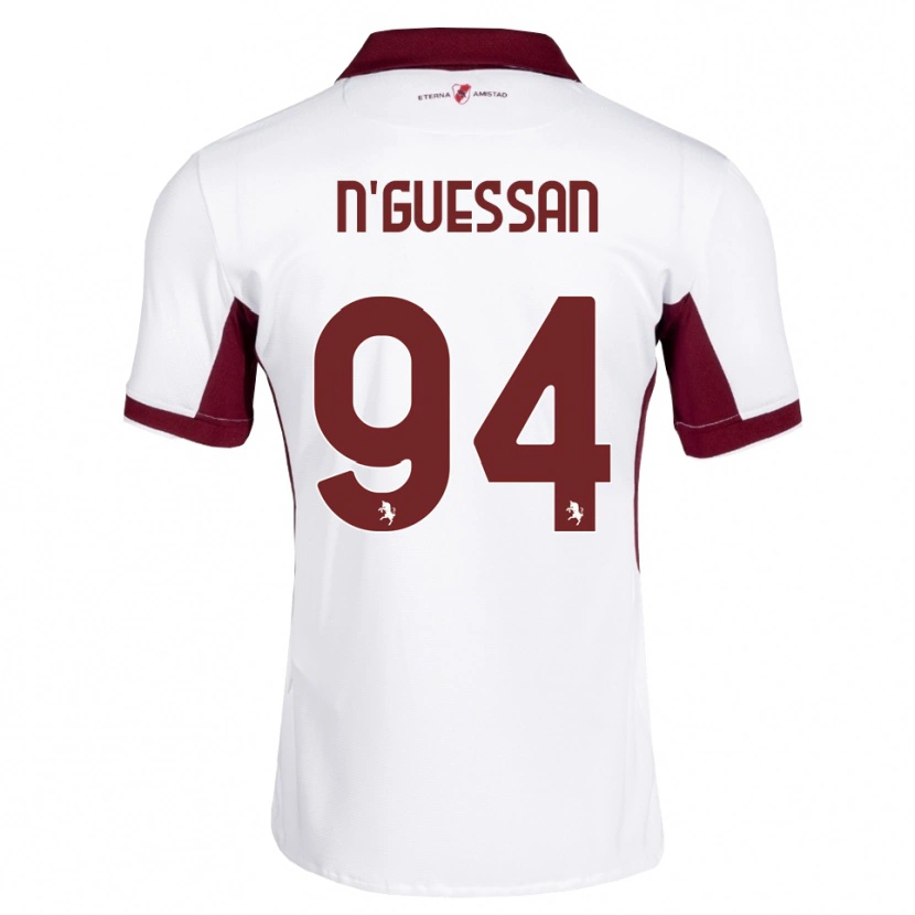 Danxen Kinderen Ange Caumenan N'guessan #94 Bordeauxrood Wit Rood Uitshirt Uittenue 2026/27 T-Shirt