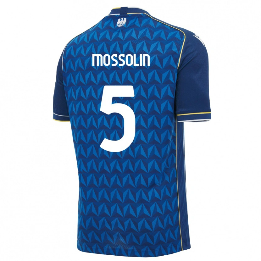 Danxen Kinderen Lorenzo Mossolin #5 Koninklijk Blauw Wit Blauw Uitshirt Uittenue 2026/27 T-Shirt