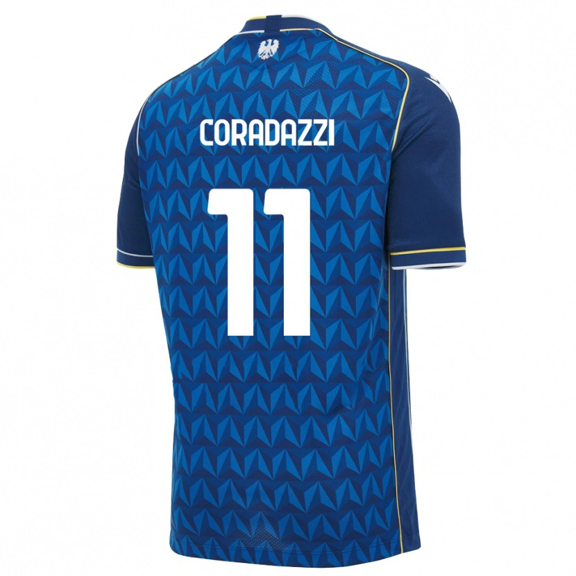 Danxen Kinderen Niccolò Coradazzi #11 Koninklijk Blauw Wit Blauw Uitshirt Uittenue 2026/27 T-Shirt