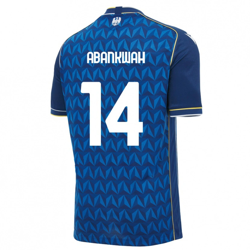 Danxen Kinderen James Abankwah #14 Koninklijk Blauw Wit Blauw Uitshirt Uittenue 2026/27 T-Shirt
