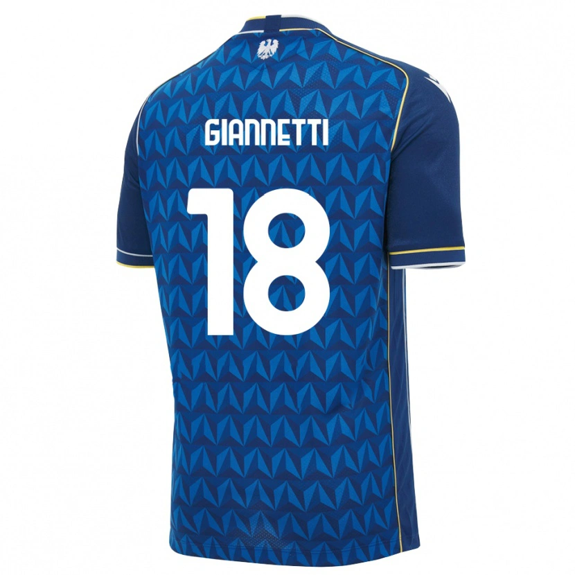 Danxen Kinderen Lautaro Giannetti #18 Koninklijk Blauw Wit Blauw Uitshirt Uittenue 2026/27 T-Shirt