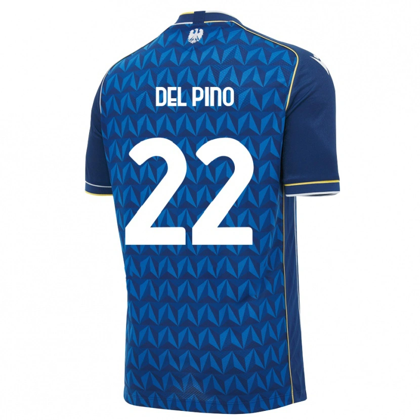 Danxen Kinderen Lorenzo Del Pino #22 Koninklijk Blauw Wit Blauw Uitshirt Uittenue 2026/27 T-Shirt