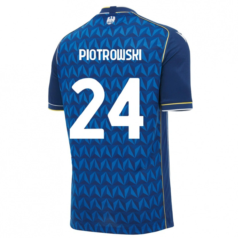 Danxen Kinderen Jakub Piotrowski #24 Koninklijk Blauw Wit Blauw Uitshirt Uittenue 2026/27 T-Shirt