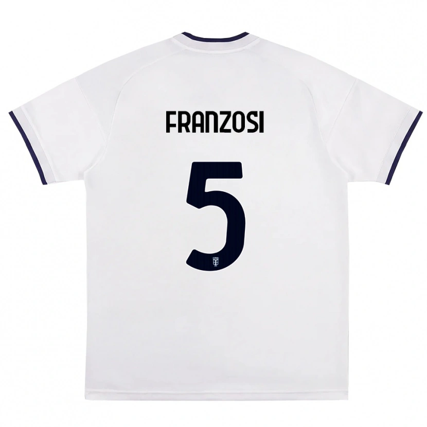 Danxen Kinderen Edoardo Franzosi #5 Wit Rood Koninklijk Blauw Uitshirt Uittenue 2026/27 T-Shirt