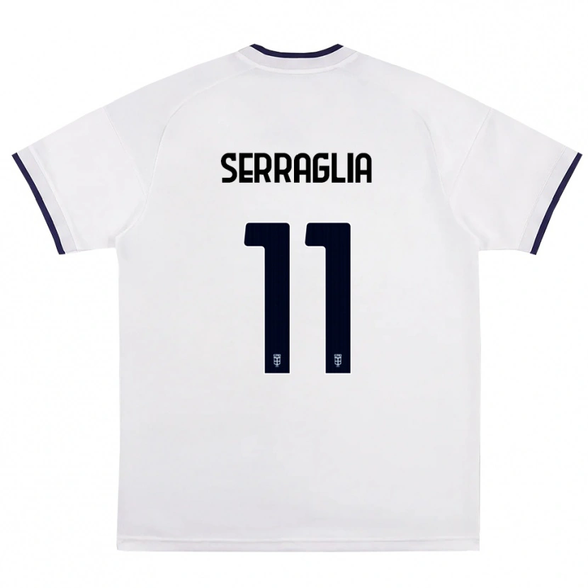 Danxen Kinderen Lucas Serraglia #11 Wit Rood Koninklijk Blauw Uitshirt Uittenue 2026/27 T-Shirt