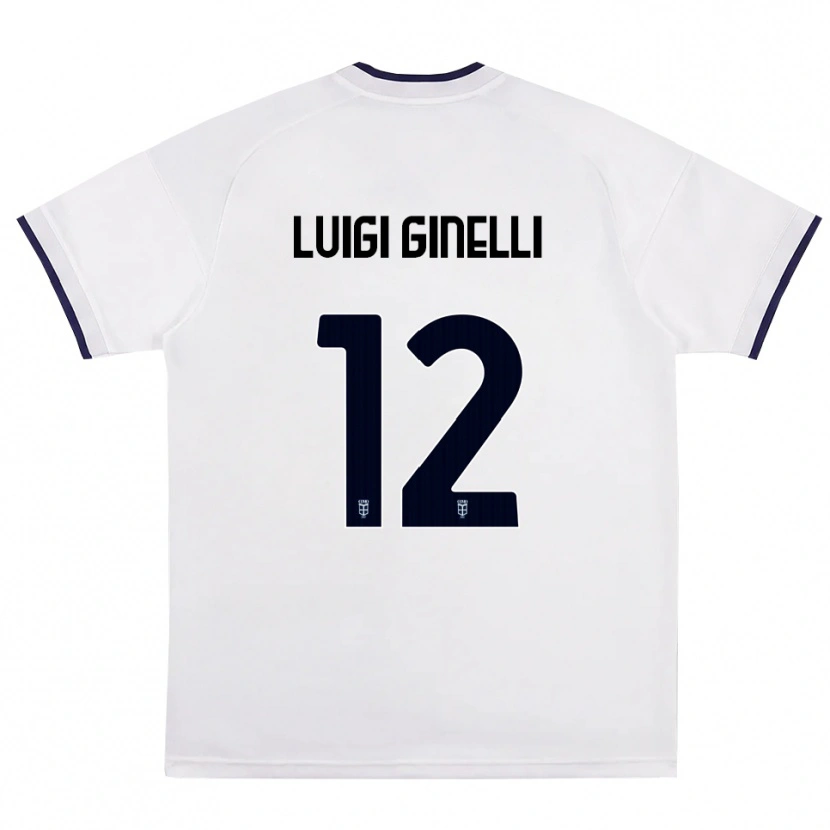Danxen Kinderen Lorenzo Luigi Ginelli #12 Wit Rood Koninklijk Blauw Uitshirt Uittenue 2026/27 T-Shirt