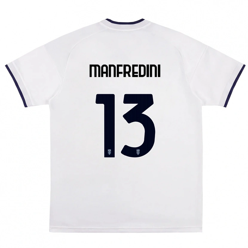 Danxen Kinderen Matteo Manfredini #13 Wit Rood Koninklijk Blauw Uitshirt Uittenue 2026/27 T-Shirt