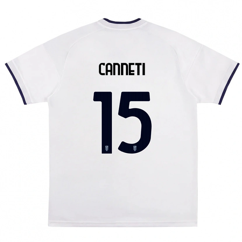 Danxen Kinderen Iacopo Canneti #15 Wit Rood Koninklijk Blauw Uitshirt Uittenue 2026/27 T-Shirt