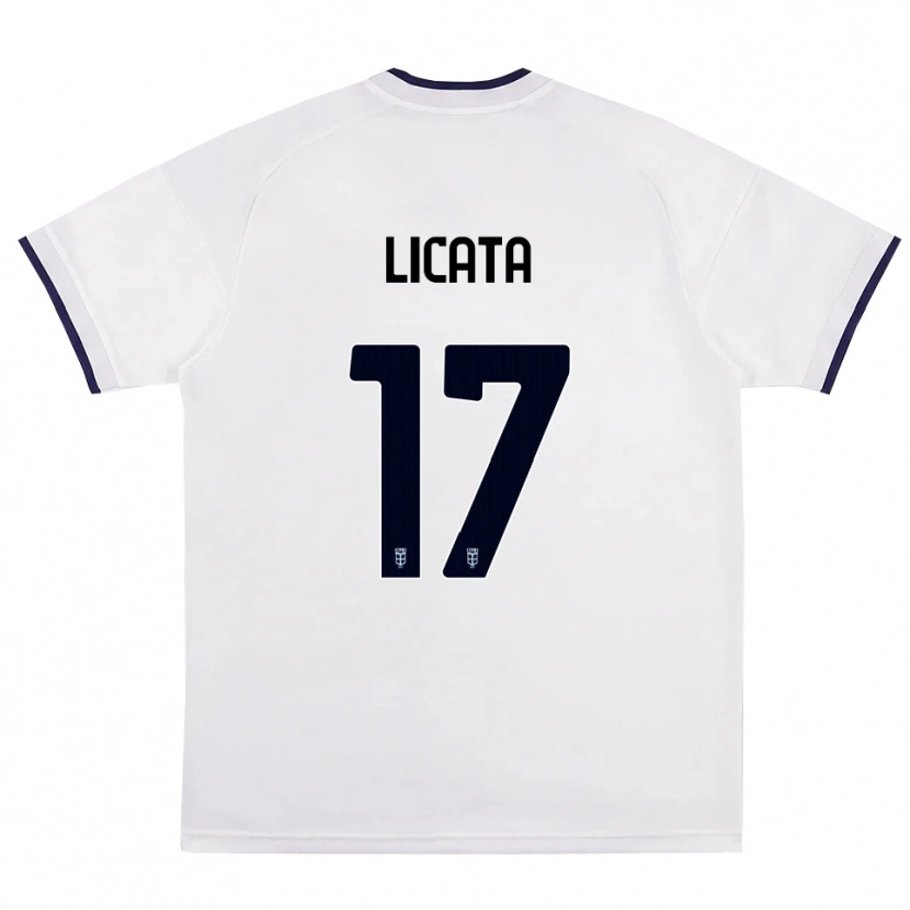 Danxen Kinderen Alessandro Licata #17 Wit Rood Koninklijk Blauw Uitshirt Uittenue 2026/27 T-Shirt
