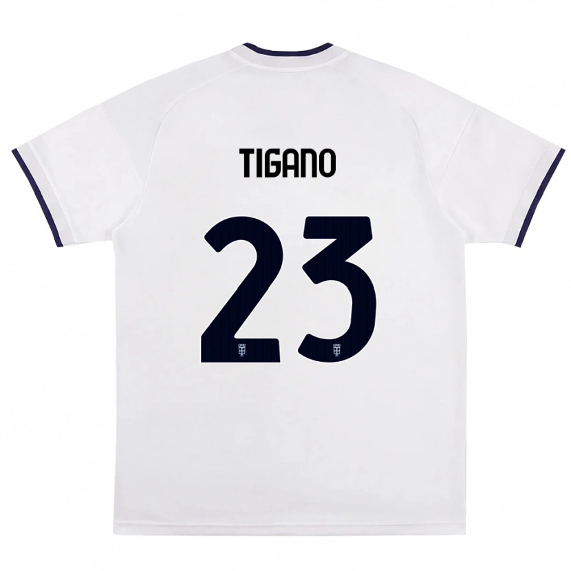 Danxen Kinderen Achille Tigano #23 Wit Rood Koninklijk Blauw Uitshirt Uittenue 2026/27 T-Shirt