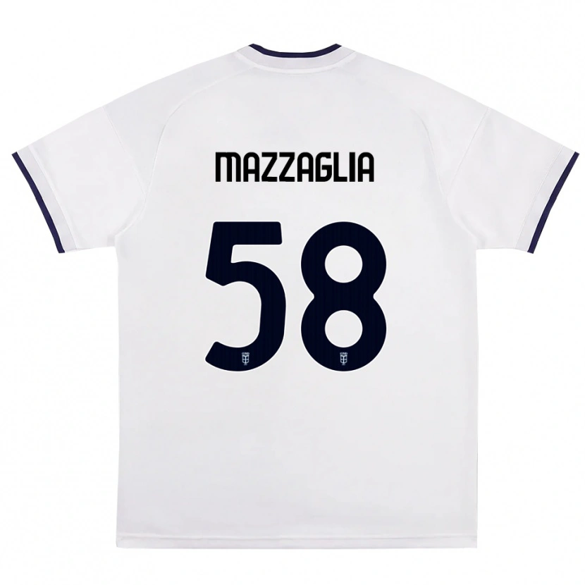 Danxen Kinderen Giuseppe Mazzaglia #58 Wit Rood Koninklijk Blauw Uitshirt Uittenue 2026/27 T-Shirt