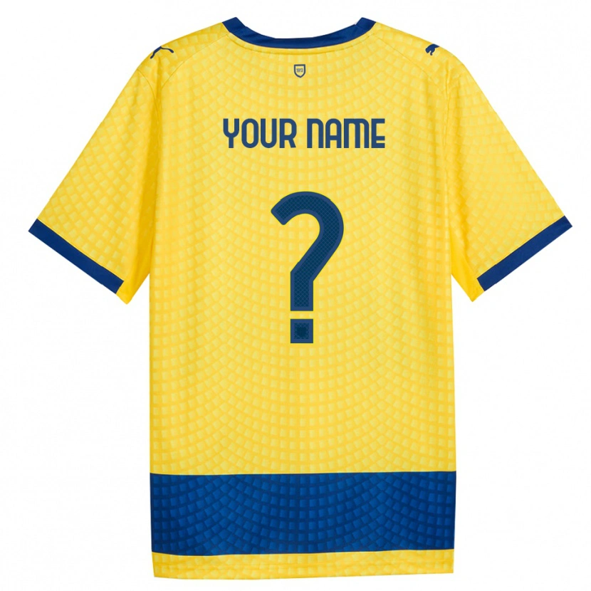 Danxen Kinderen Uw Naam #0 Geel Blauw Zwart Uitshirt Uittenue 2026/27 T-Shirt