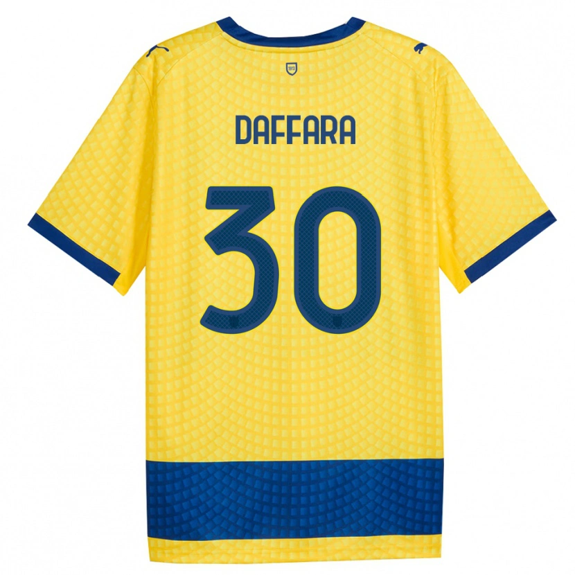 Danxen Kinderen Giovanni Daffara #30 Geel Blauw Zwart Uitshirt Uittenue 2026/27 T-Shirt