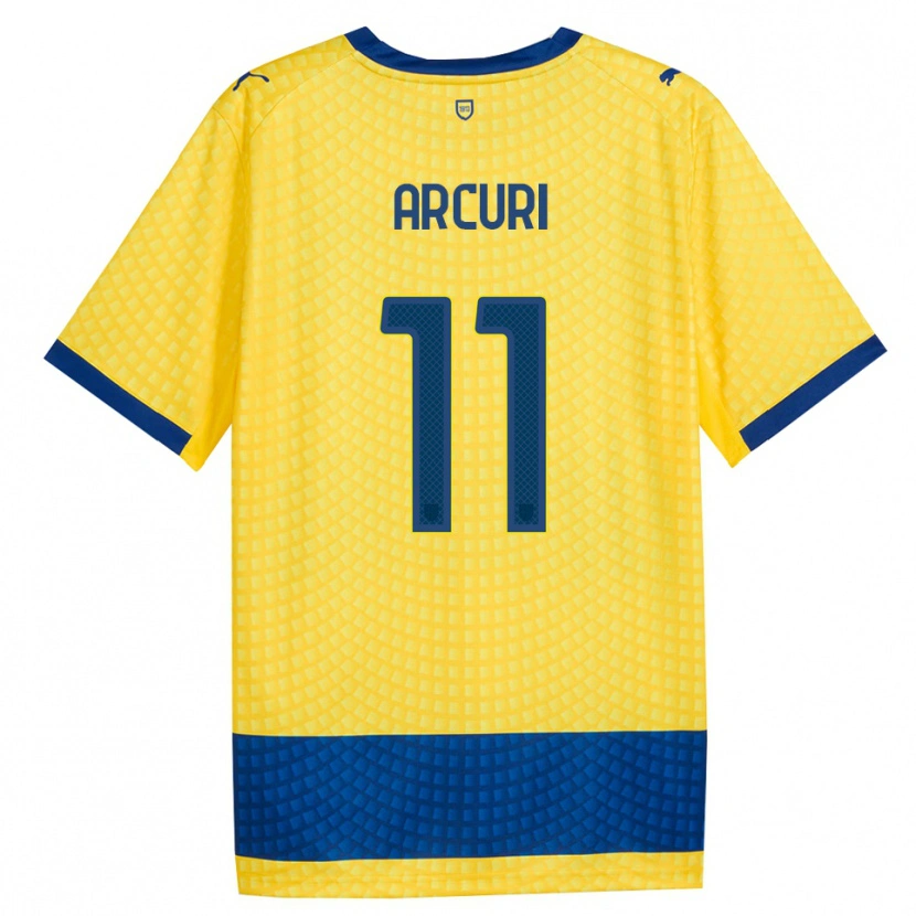 Danxen Kinderen Francesco Arcuri #11 Geel Blauw Zwart Uitshirt Uittenue 2026/27 T-Shirt
