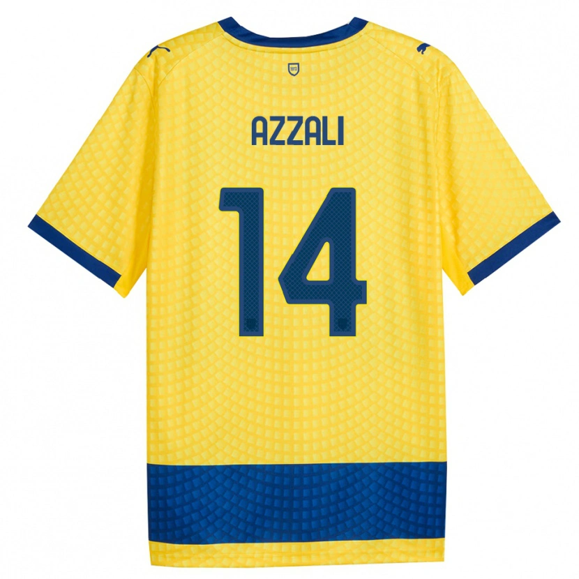 Danxen Kinderen Leonardo Azzali #14 Geel Blauw Zwart Uitshirt Uittenue 2026/27 T-Shirt