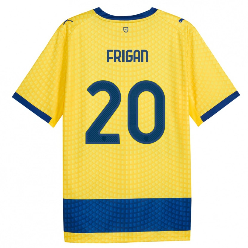 Danxen Kinderen Matija Frigan #20 Geel Blauw Zwart Uitshirt Uittenue 2026/27 T-Shirt