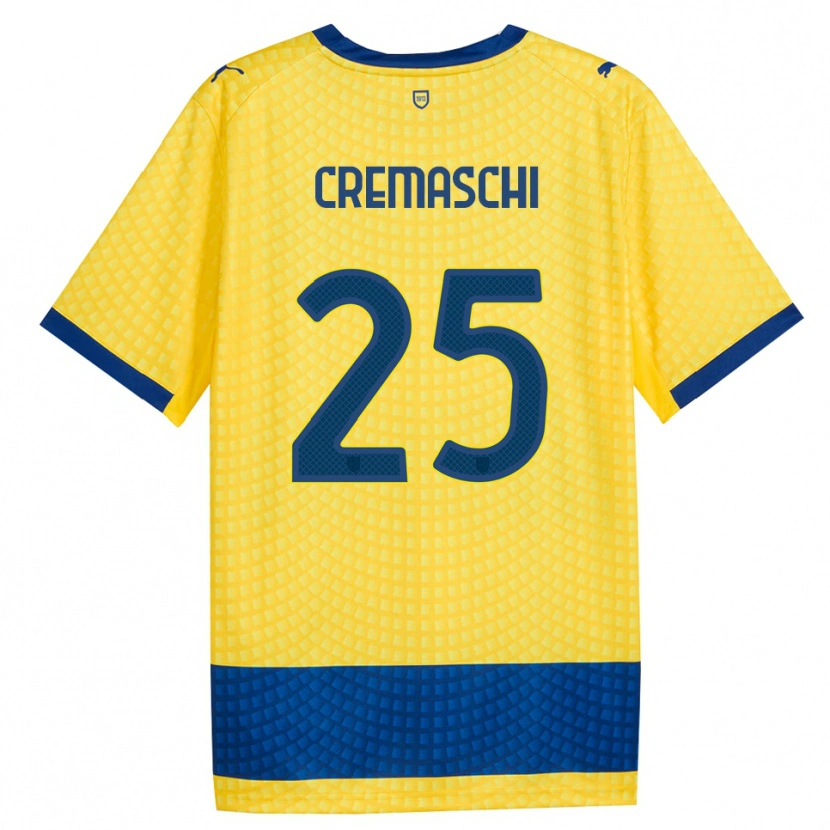 Danxen Kinderen Benja Cremaschi #25 Geel Blauw Zwart Uitshirt Uittenue 2026/27 T-Shirt