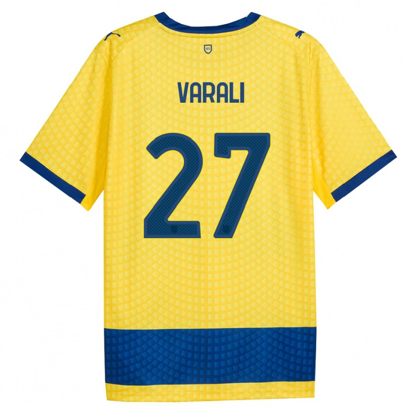 Danxen Kinderen Ludovico Varali #27 Geel Blauw Zwart Uitshirt Uittenue 2026/27 T-Shirt
