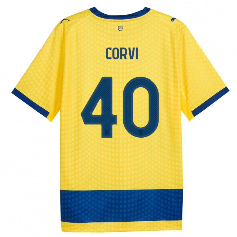 Danxen Kinderen Edoardo Corvi #40 Geel Blauw Zwart Uitshirt Uittenue 2026/27 T-Shirt