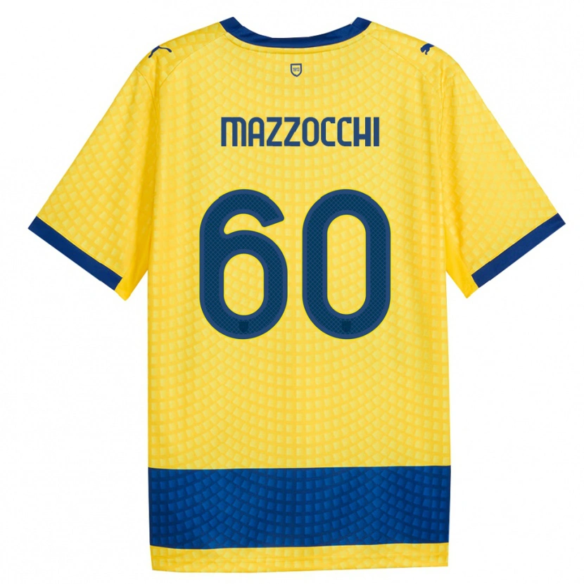 Danxen Kinderen Alessandro Mazzocchi #60 Geel Blauw Zwart Uitshirt Uittenue 2026/27 T-Shirt