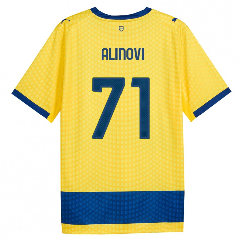 Danxen Kinderen Filippo Alinovi #71 Geel Blauw Zwart Uitshirt Uittenue 2026/27 T-Shirt