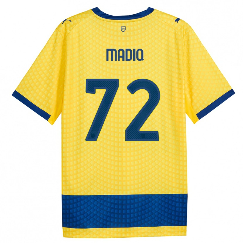 Danxen Kinderen Abdelaziz Madiq #72 Geel Blauw Zwart Uitshirt Uittenue 2026/27 T-Shirt
